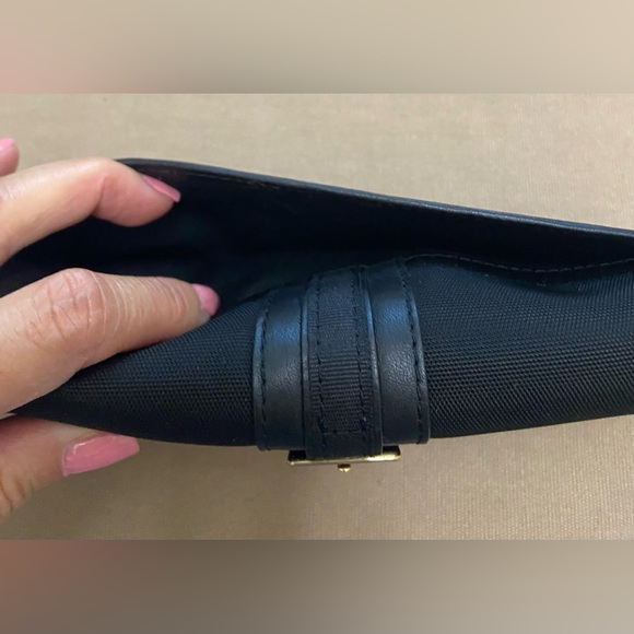 NWOT, Talbots Classic Black Canvas Wallet with Leather Trim & Gold Buckle - Picture 5 of 15